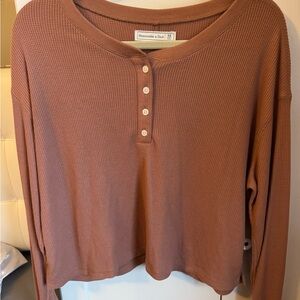 Abercrombie & Fitch Women's Cocoa Long Sleeve Henley